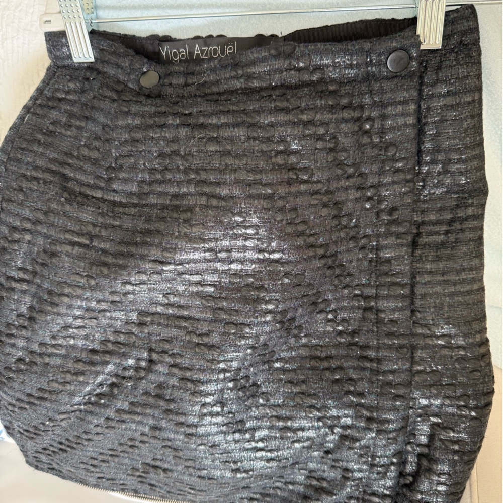 Yigal Azrouel Shimmering Textured Mini Skirt - Gray